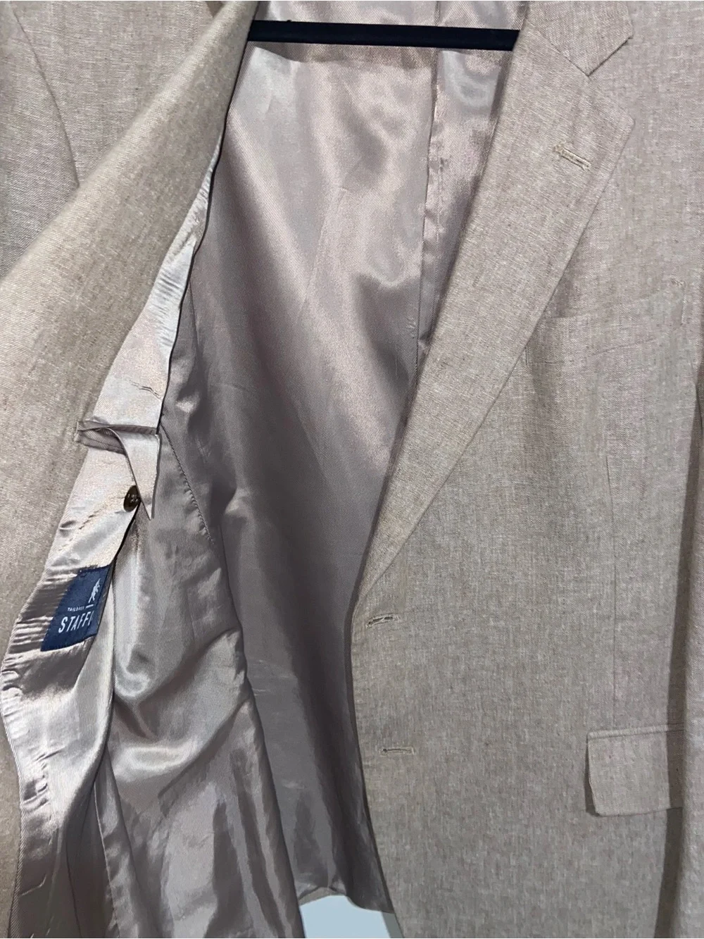 Stafford Blazer Jacket Mens 48 R Signature Linen Blend Classic Fit Sports Coat